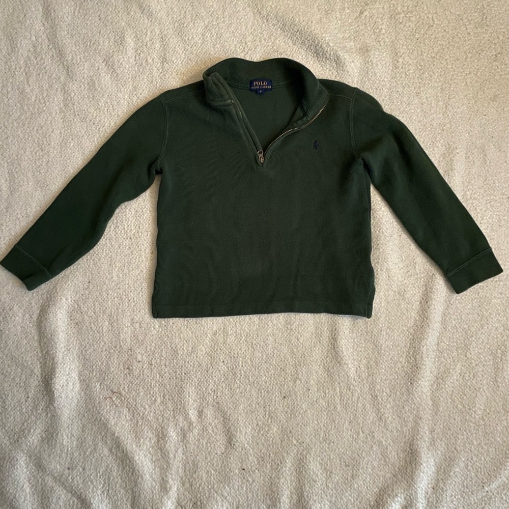 Polo by Ralph Lauren Men's Dark Green Zip-Up Sweater